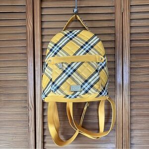 Madden Nyc Yellow Plaid Quilted Mini Backpack